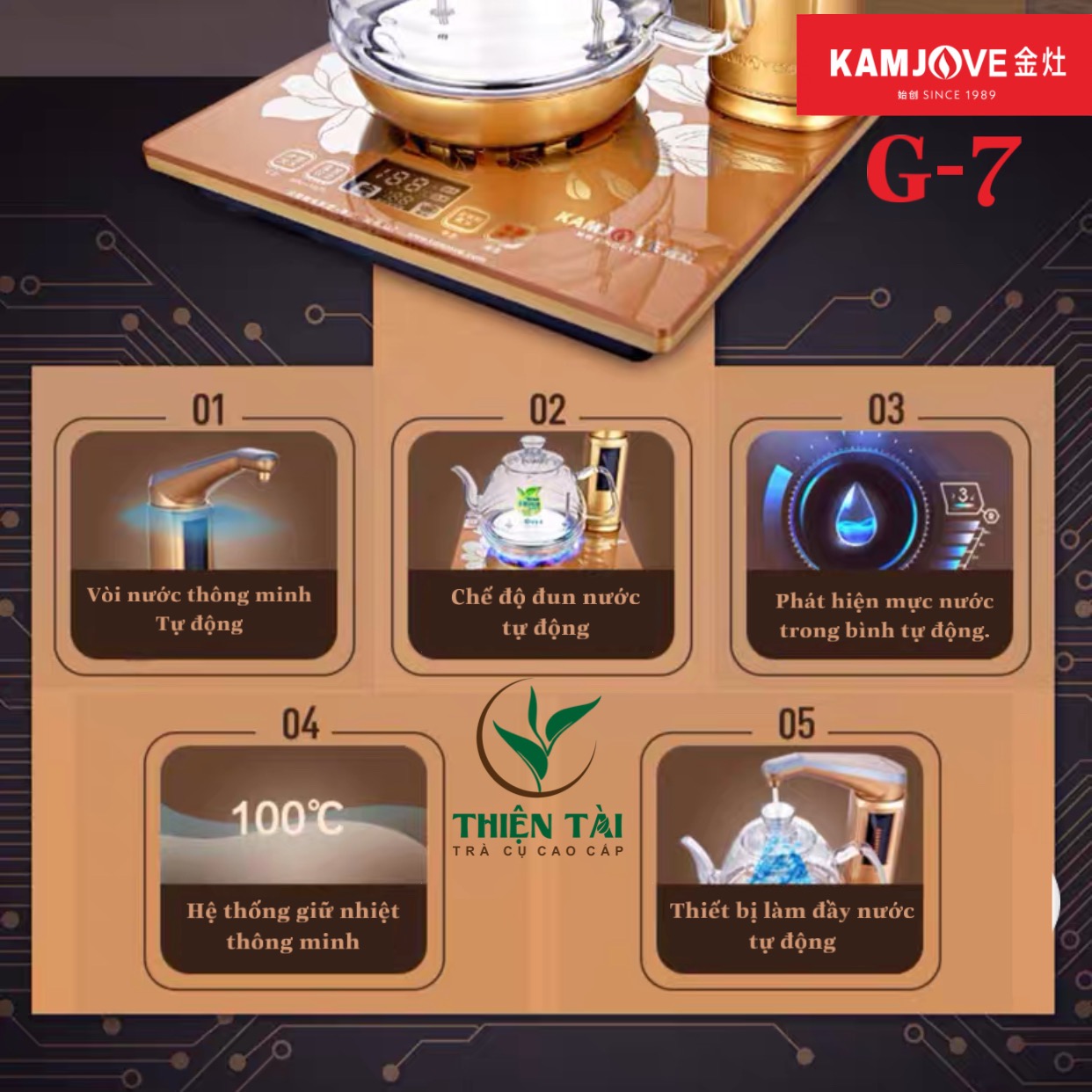 Ấm Điện Bàn Trà Thông Minh Kamjove G-7