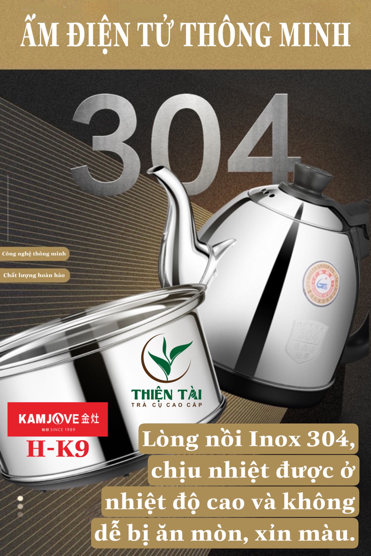 Bộ Ấm Điện Bàn Trà Thông Minh Kamjove H-K9