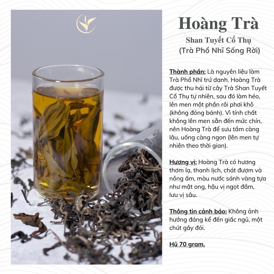 Trà Phổ Nhĩ Sống Rời (Hoàng Trà Shan Tuyết) Hũ Thủy Tinh 70g