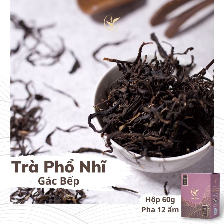 Trà Phổ Nhĩ Gác Bếp (Hoàng Trà Gác Bếp) Hảo Hạng Hộp 60g