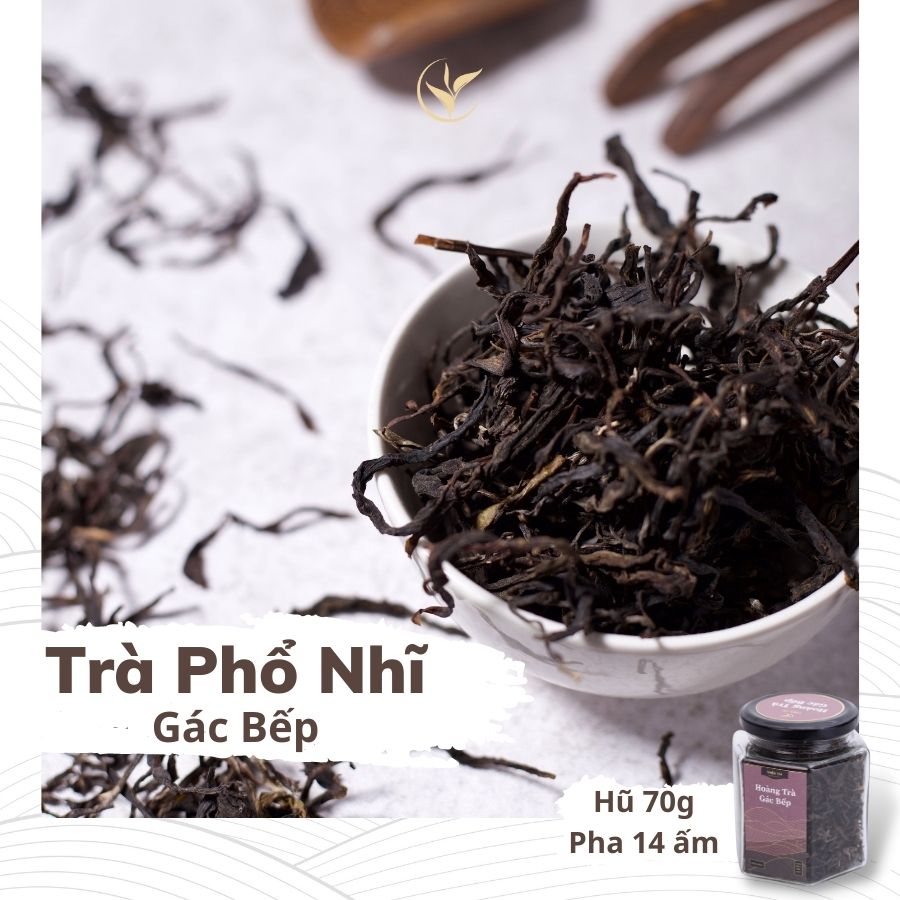 Trà Phổ Nhĩ Gác Bếp (Hoàng Trà Gác Bếp) Hũ Thủy Tinh 70g