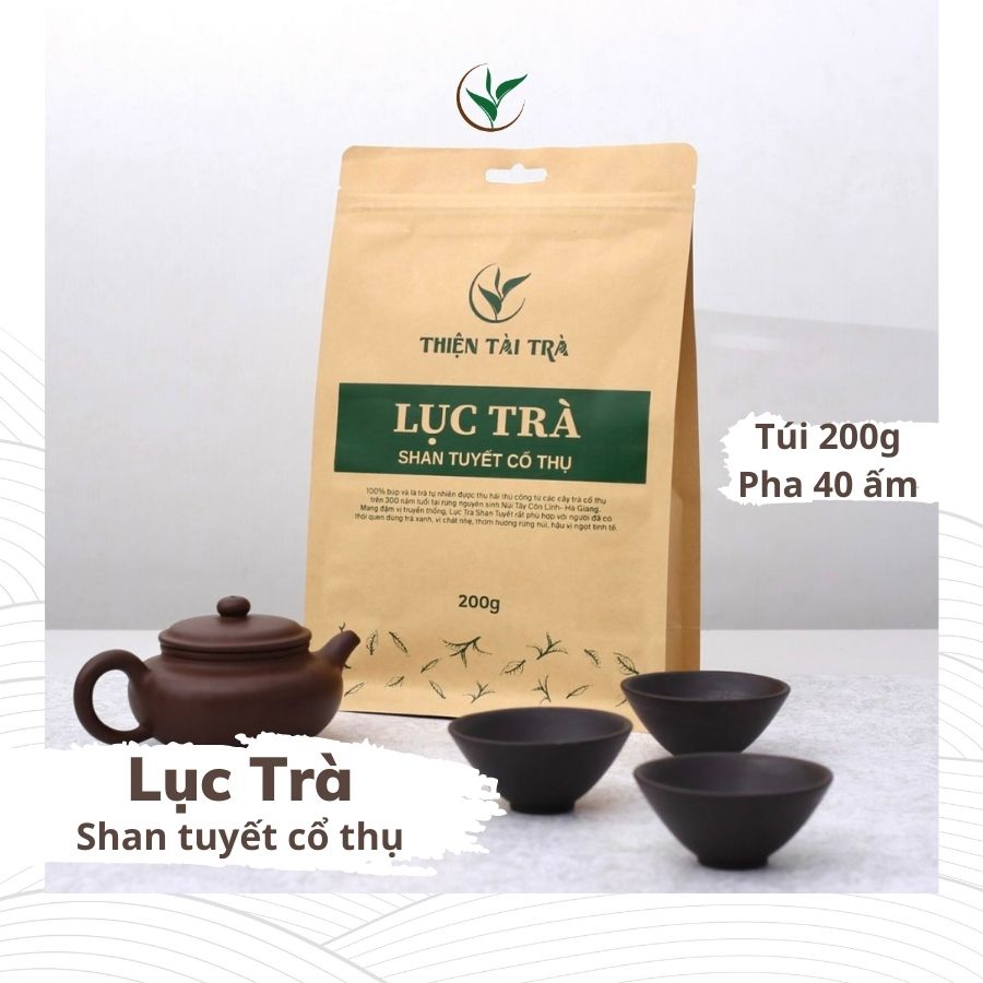 Lục Trà Shan Tuyết Cổ Thụ 1 tôm 2 lá - Túi 200gram