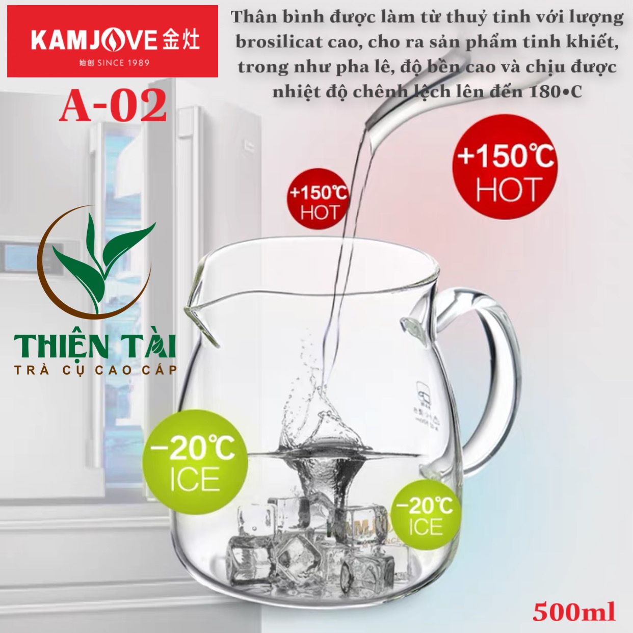 Ấm Pha Trà Thủy Tinh Kamjove A-02 (500ml)