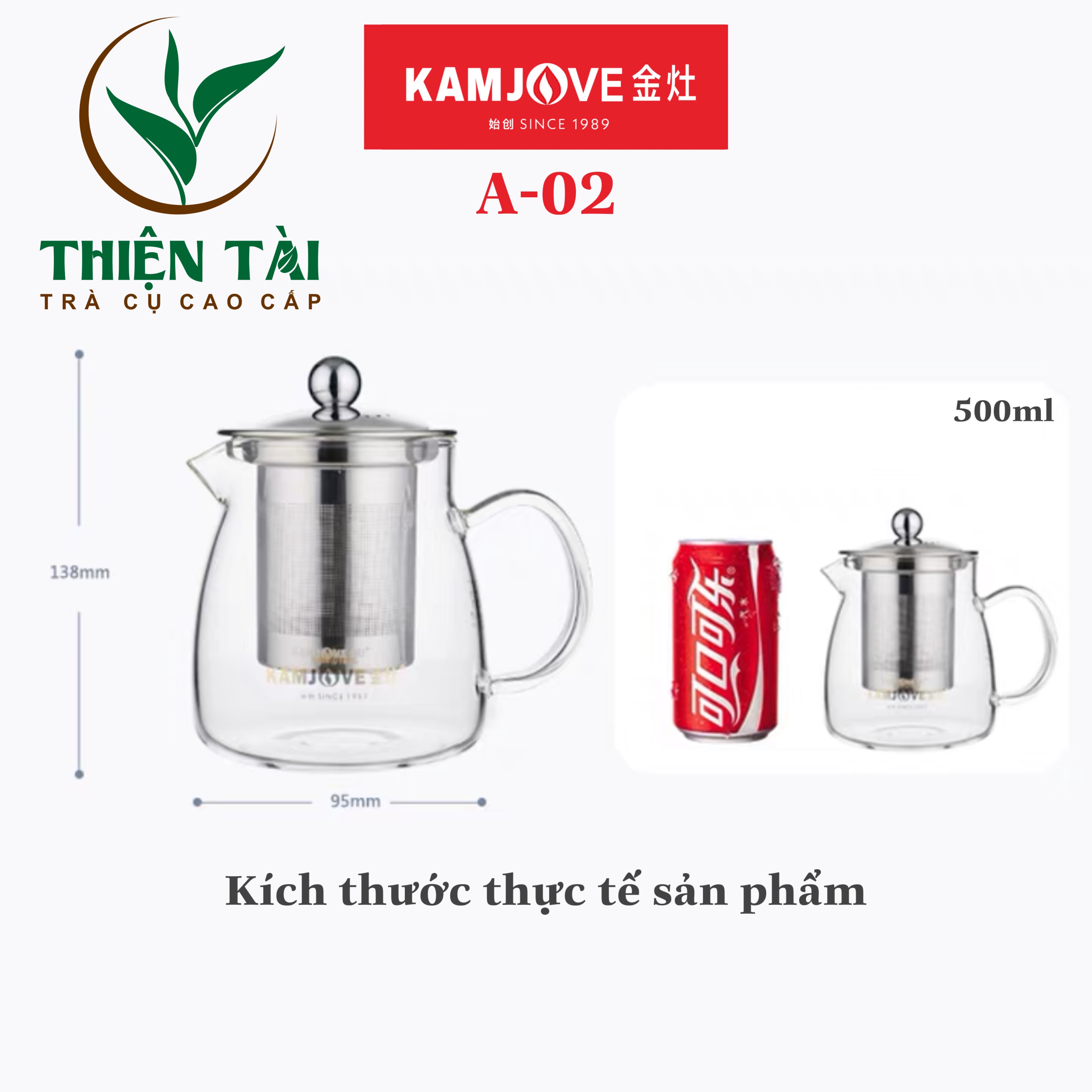 Ấm Pha Trà Thủy Tinh Kamjove A-02 (500ml)