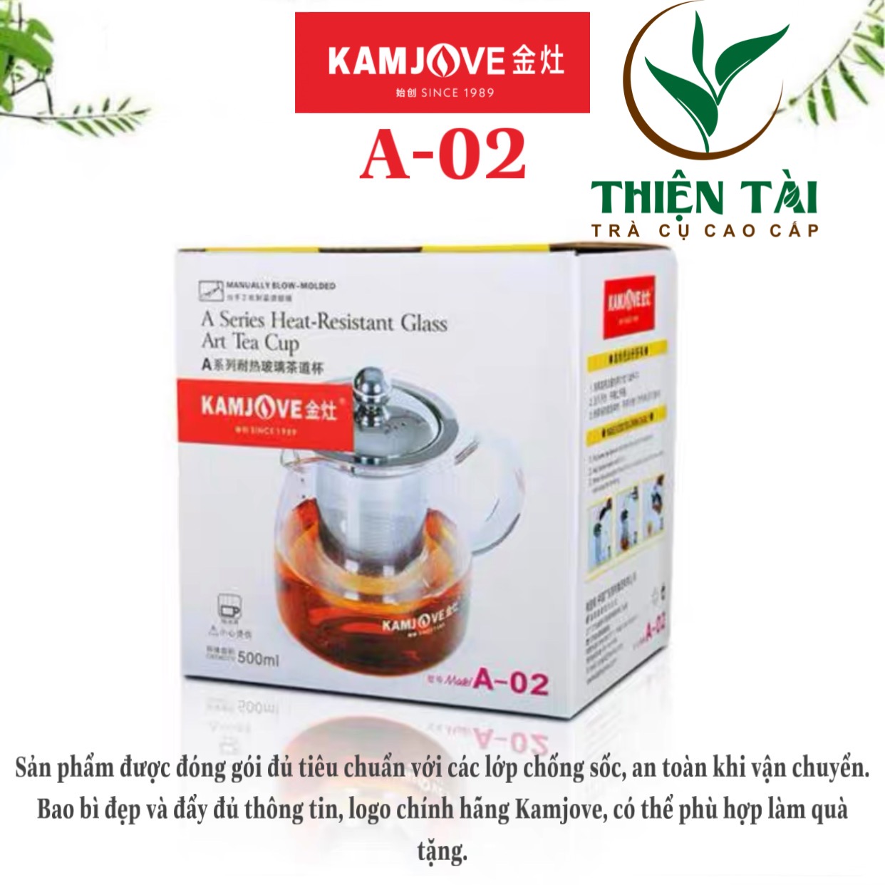 Ấm Pha Trà Thủy Tinh Kamjove A-02 (500ml)