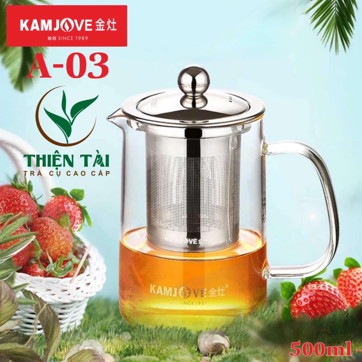 Ấm Pha Trà Thủy Tinh Kamjove A-03 (500ml)