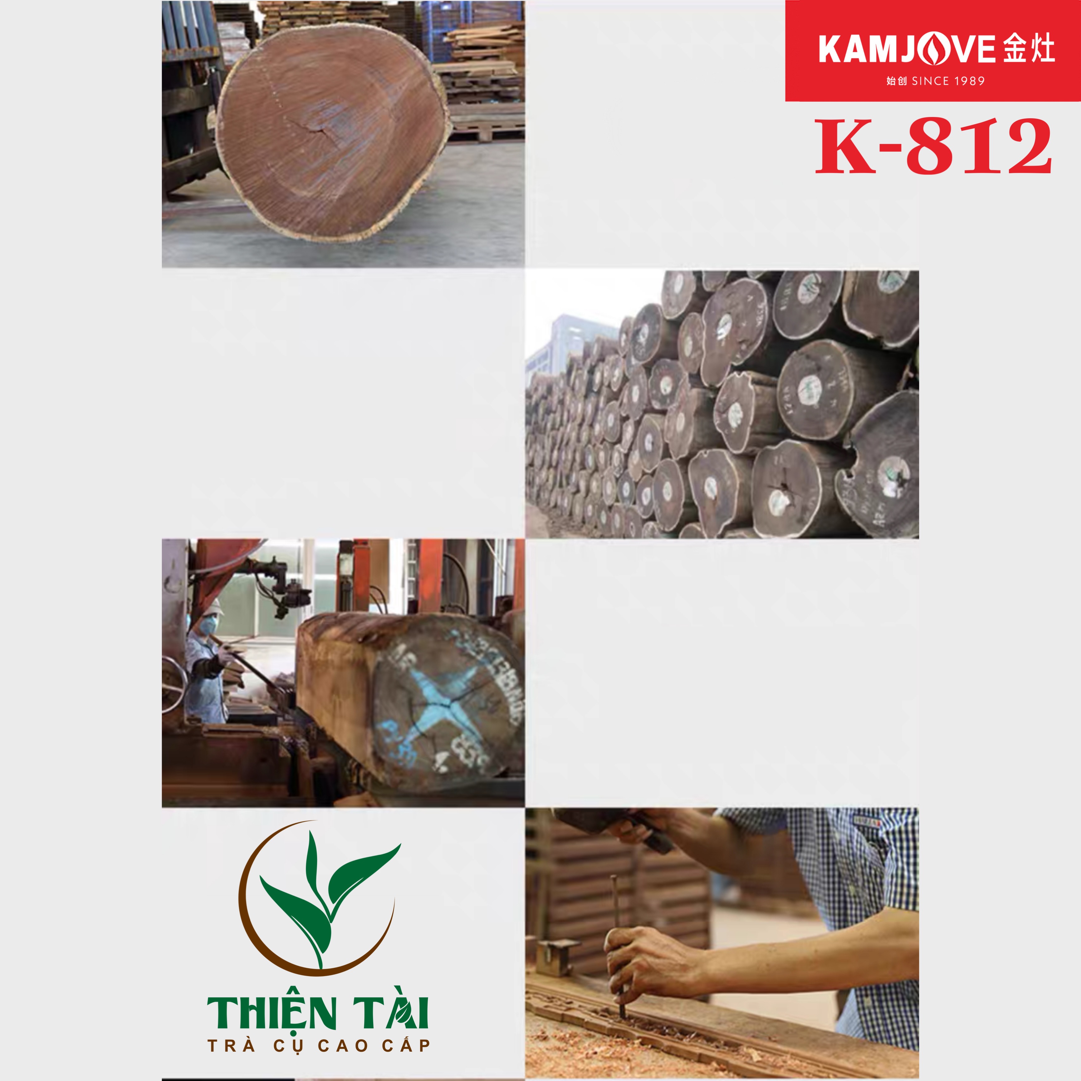 Bộ Bàn Trà Ấm Điện Chính Hãng Kamjove K-812 (Gỗ Cẩm Lai)
