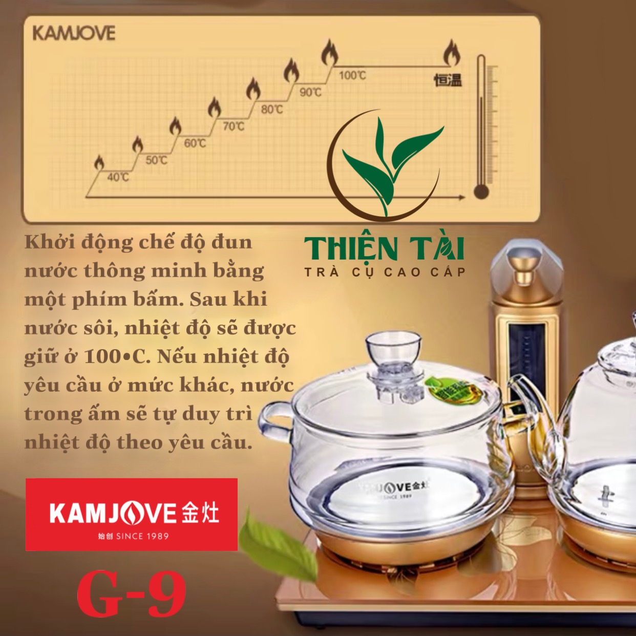 Bộ Ấm Điện Bàn Trà Thông Minh Kamjove G-9