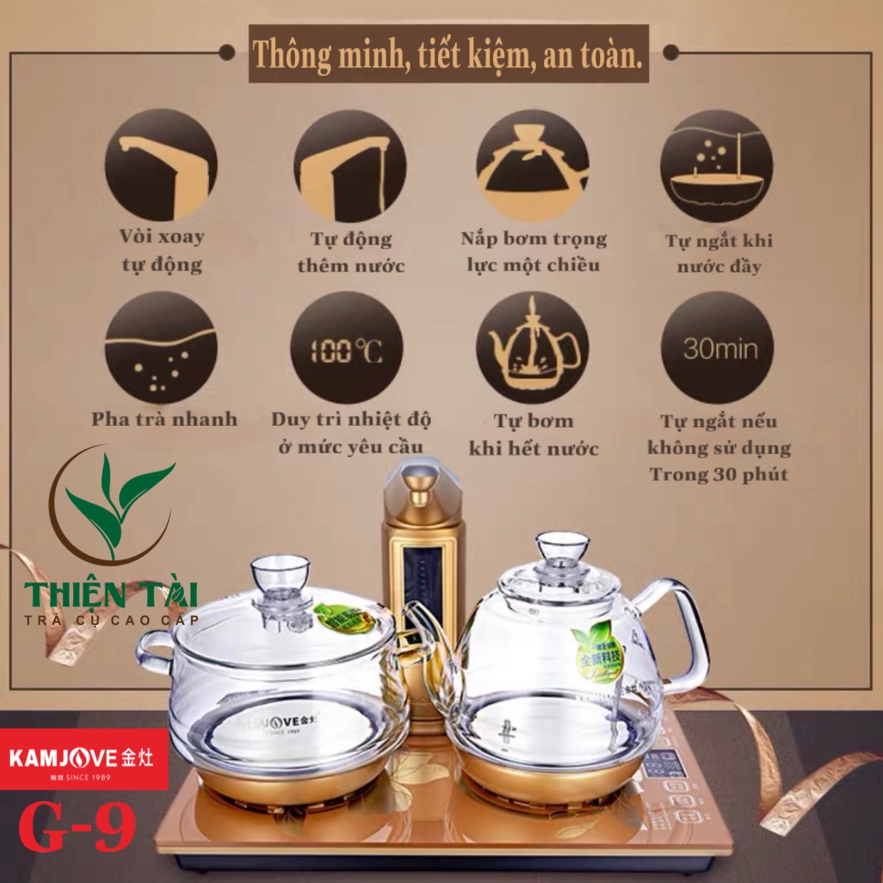 Bộ Ấm Điện Bàn Trà Thông Minh Kamjove G-9