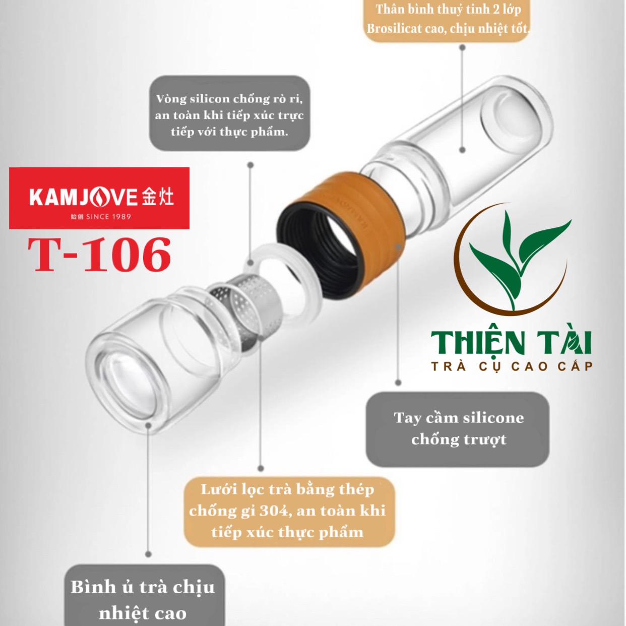 Bình Pha Trà Cá Nhân Kamjove T-106 (238ml)