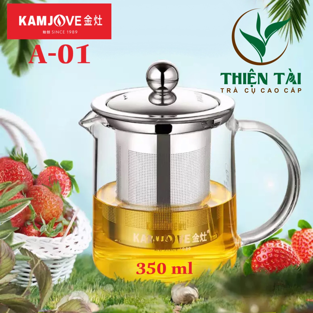 Ấm Pha Trà Thủy Tinh Kamjove A-01(350ml)