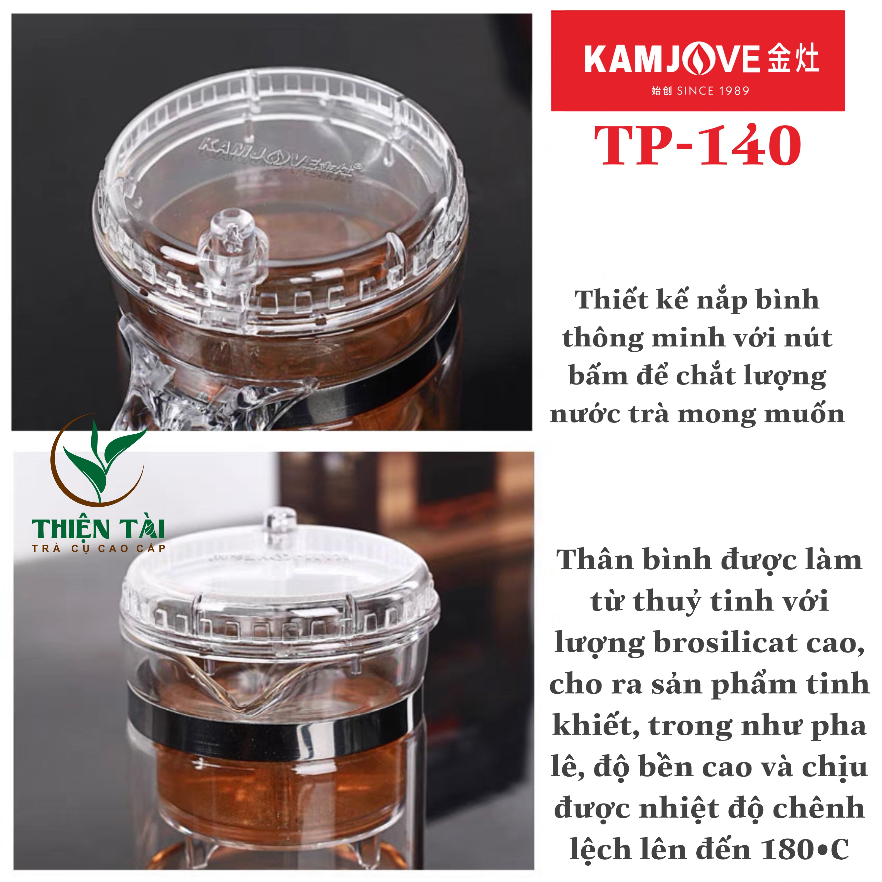 Bình Pha Trà Thông Minh Kamjove TP-140 (300ml)