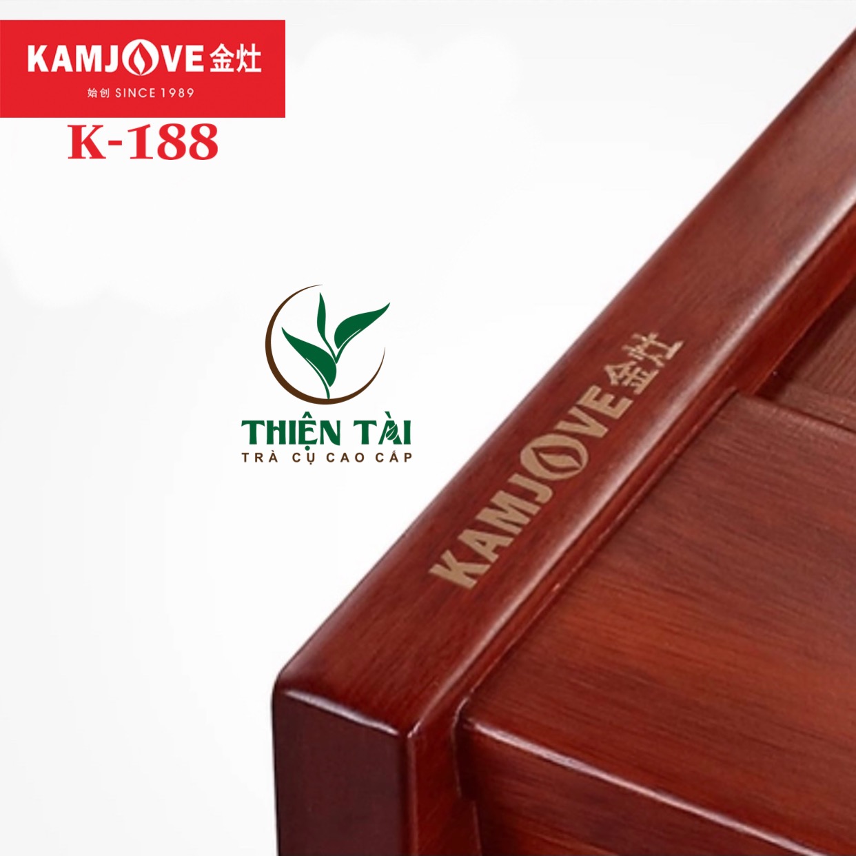 Bộ Bàn Trà Ấm Điện Chính Hãng Kamjove K-188 ( Gỗ Cẩm Lai)