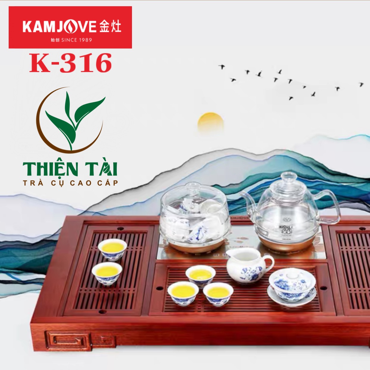 Khay Trà Gỗ Kamjove K-316 ( Gỗ Cẩm Lai)