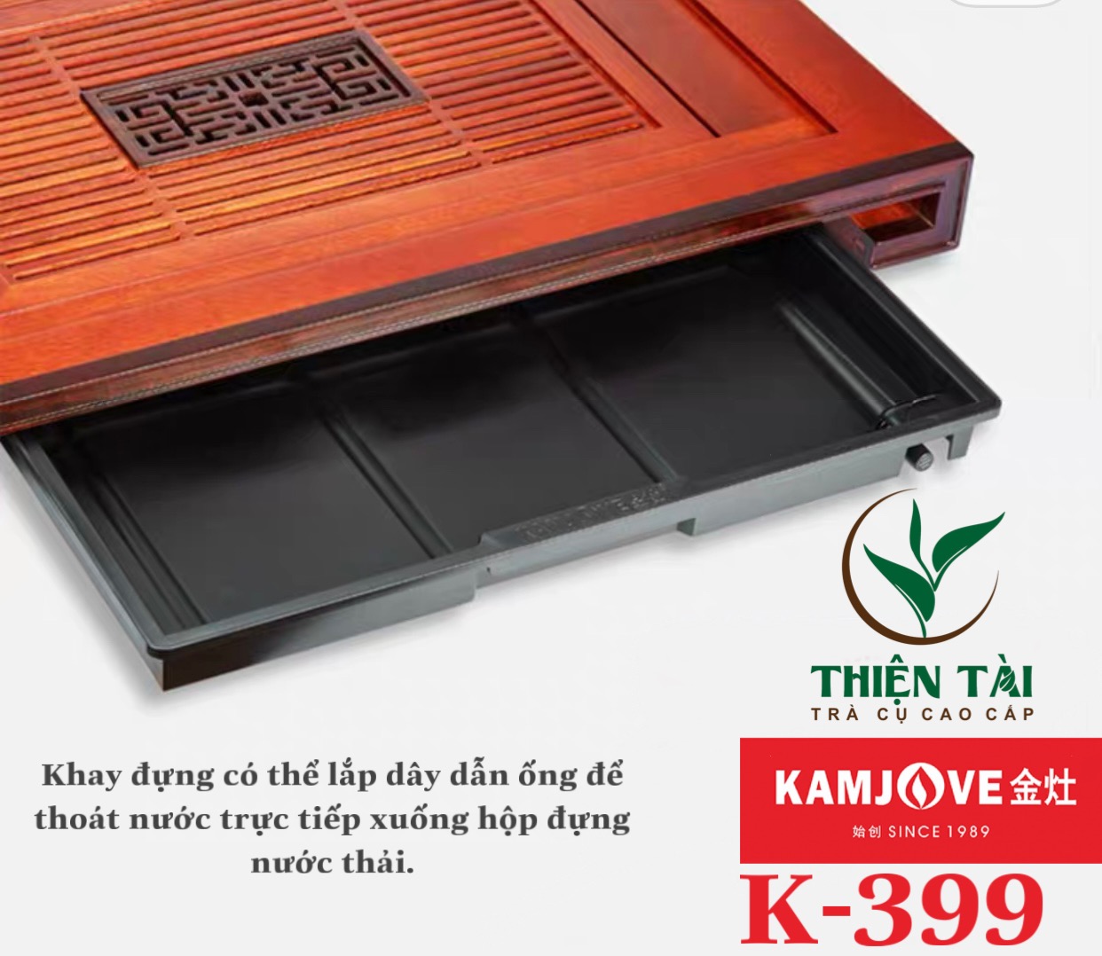 Bộ Bàn Trà Ấm Điện Chính Hãng Kamjove K-399 ( Gỗ Cẩm Lai)