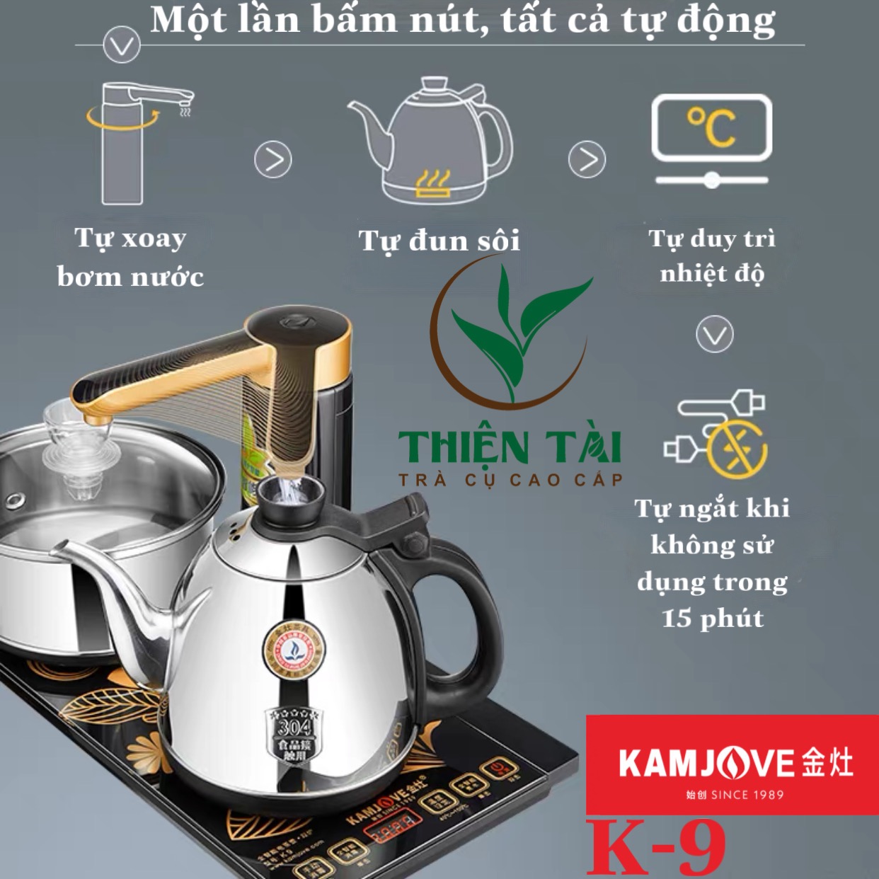 Bộ Ấm Điện Bàn Trà Thông Minh Kamjove K9