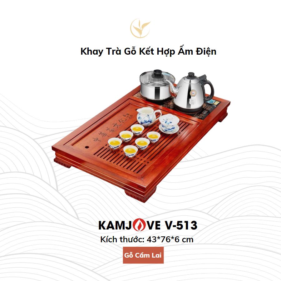 Bộ Bàn Trà Ấm Điện Chính Hãng Kamjove V-513
