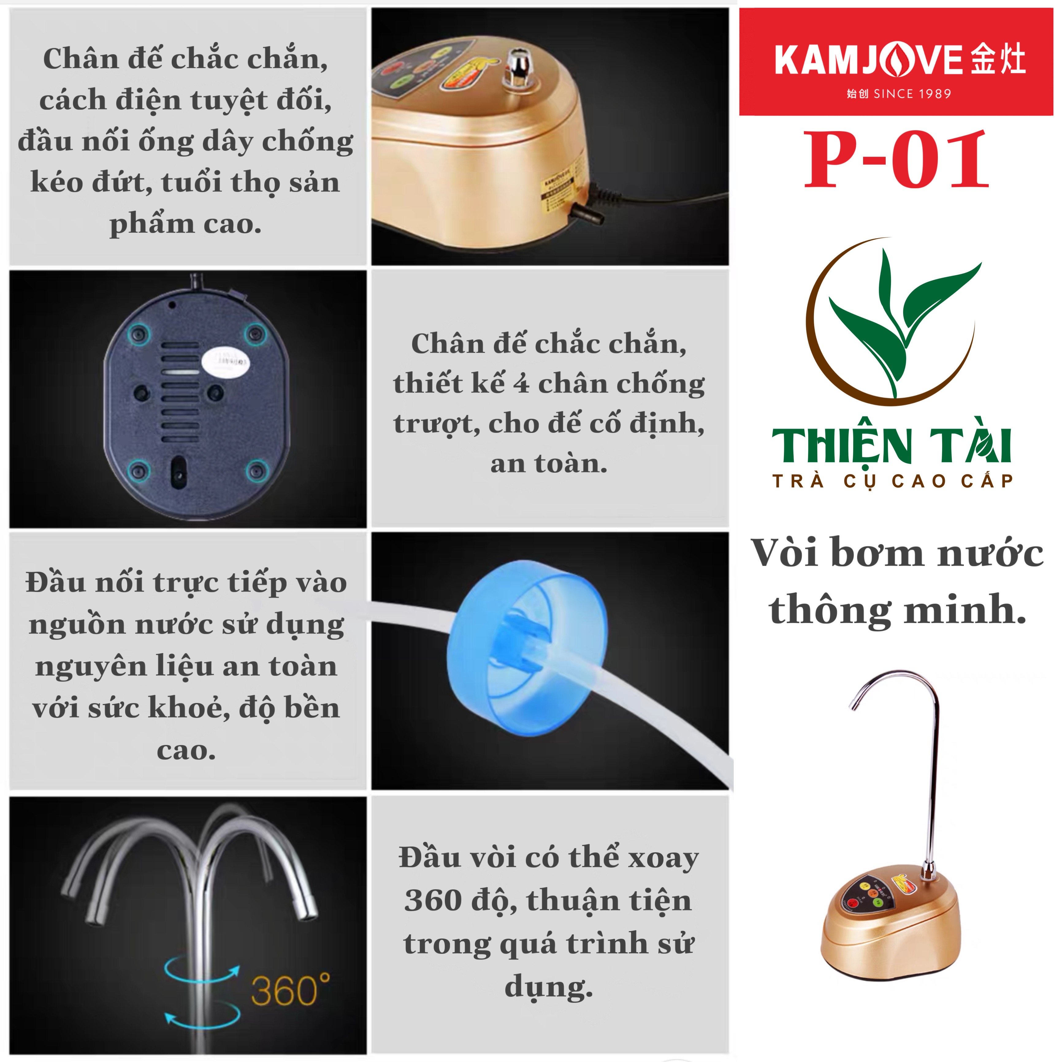 Vòi Bơm Nước Uống Để Bàn Kamjove P-01