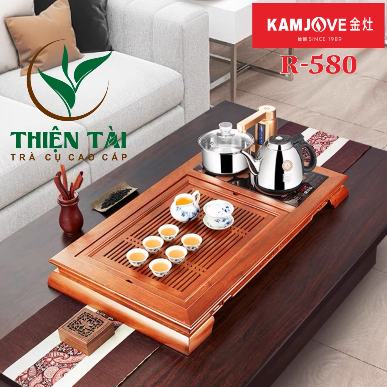 Khay Trà Gỗ Kamjove R-580 ( Gỗ Cẩm Lai)