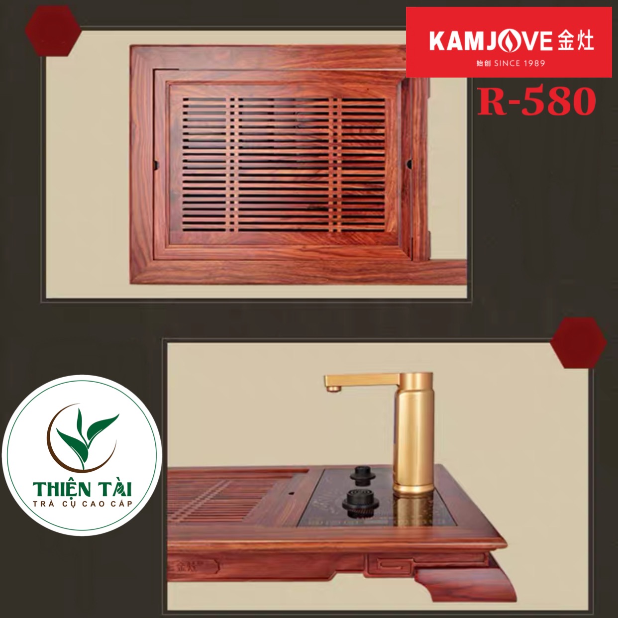 Khay Trà Gỗ Kamjove R-580 ( Gỗ Cẩm Lai)