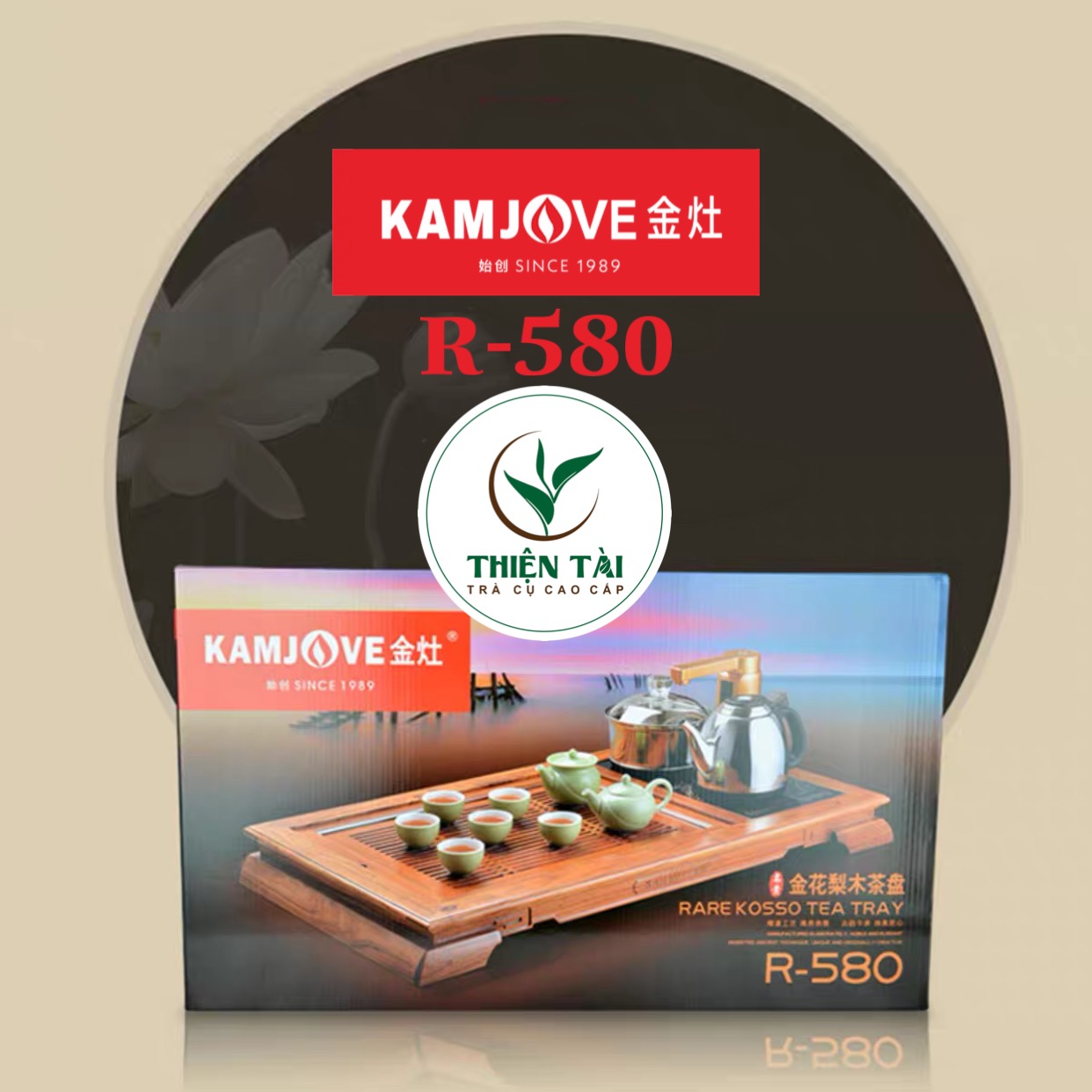 Khay Trà Gỗ Kamjove R-580 ( Gỗ Cẩm Lai)