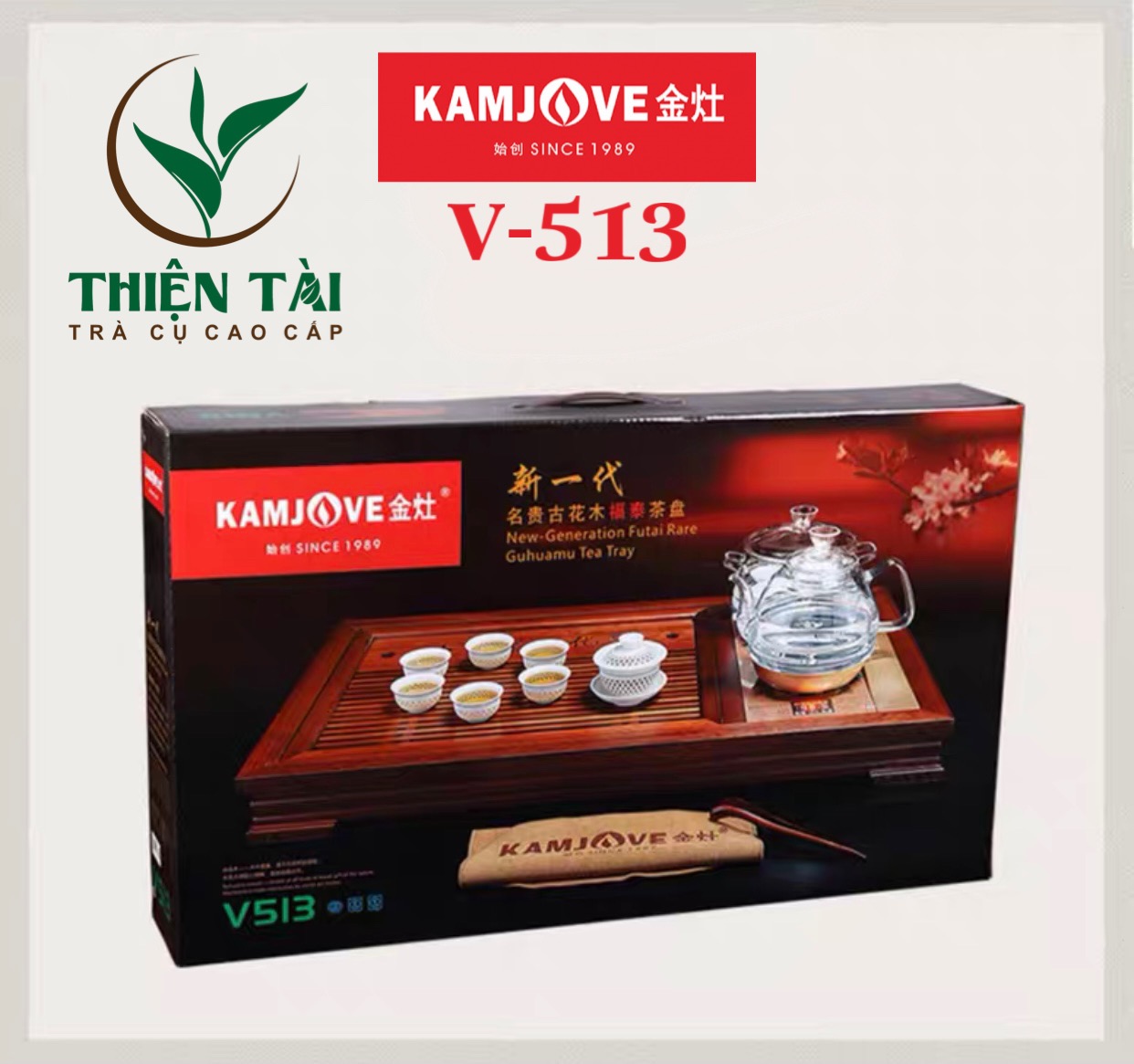 Bộ Bàn Trà Ấm Điện Chính Hãng Kamjove V-513