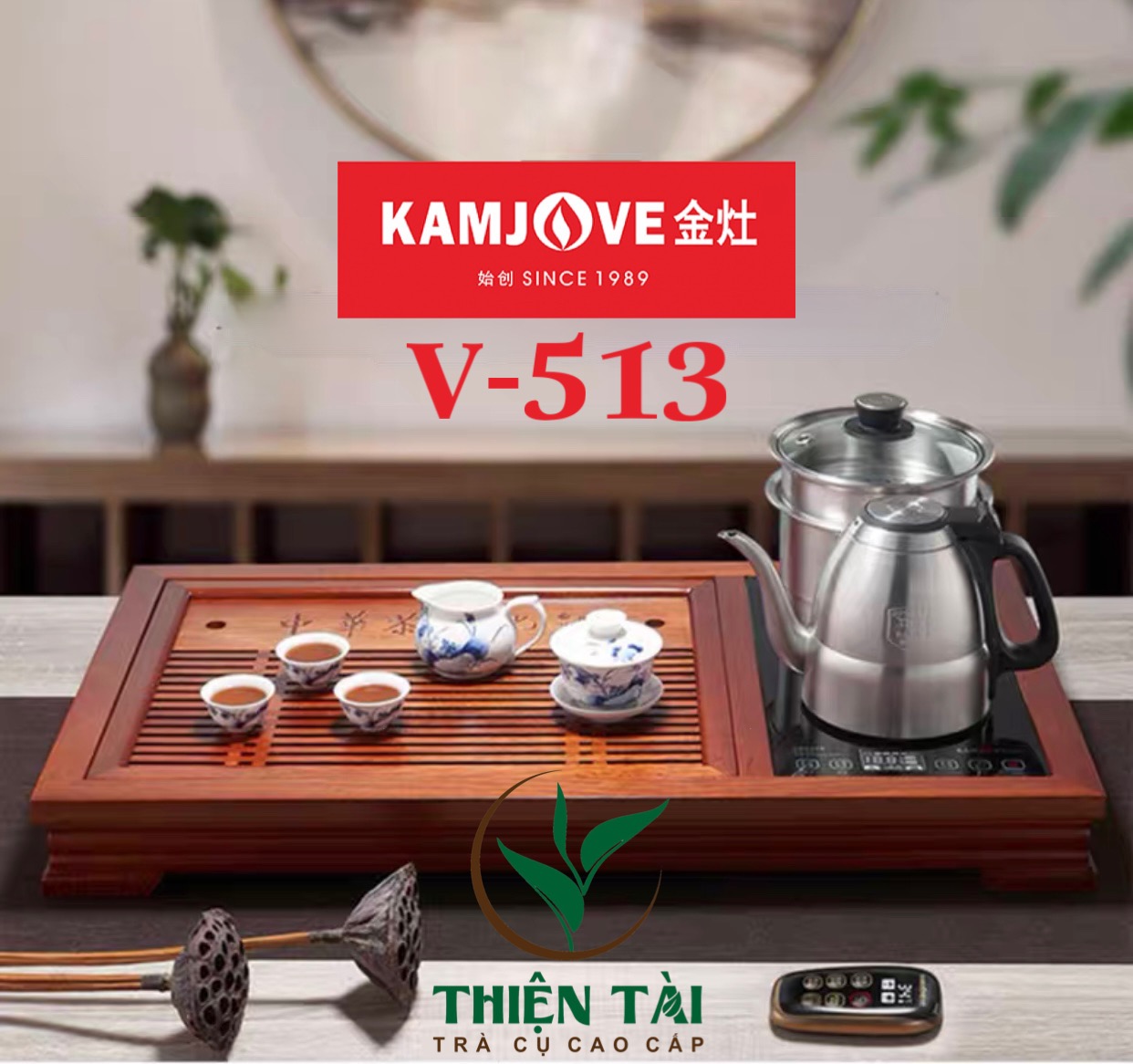Khay Trà Gỗ Kamjove V-513 ( Gỗ Cẩm Lai)