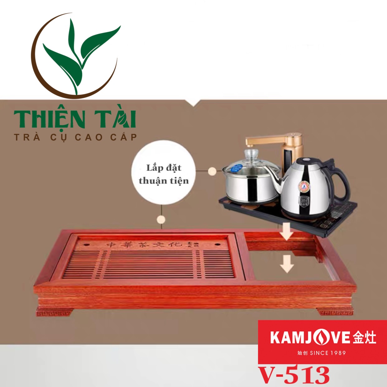 Bộ Bàn Trà Ấm Điện Chính Hãng Kamjove V-513