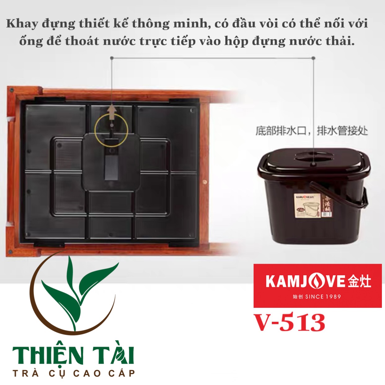 Bộ Bàn Trà Ấm Điện Chính Hãng Kamjove V-513