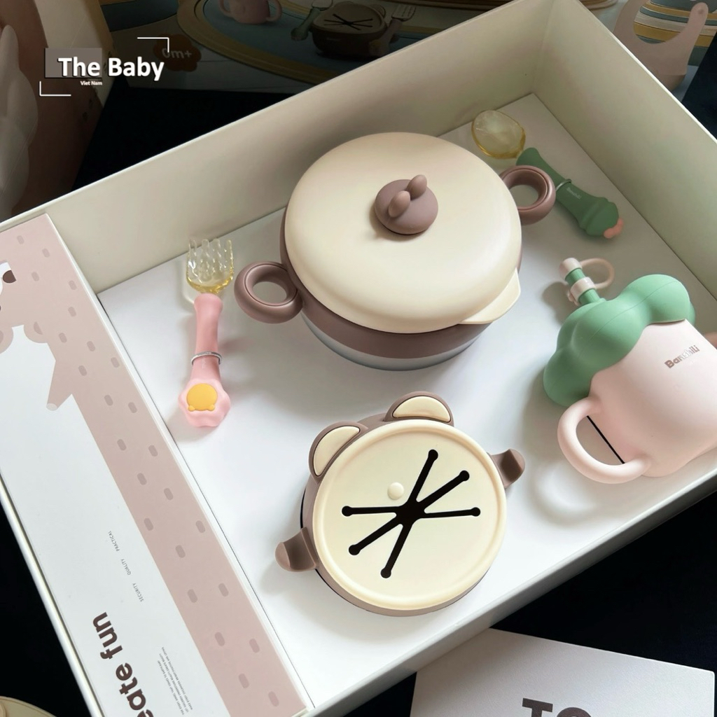 Bộ ăn dặm silicon Banshili chính hãng cao cấp