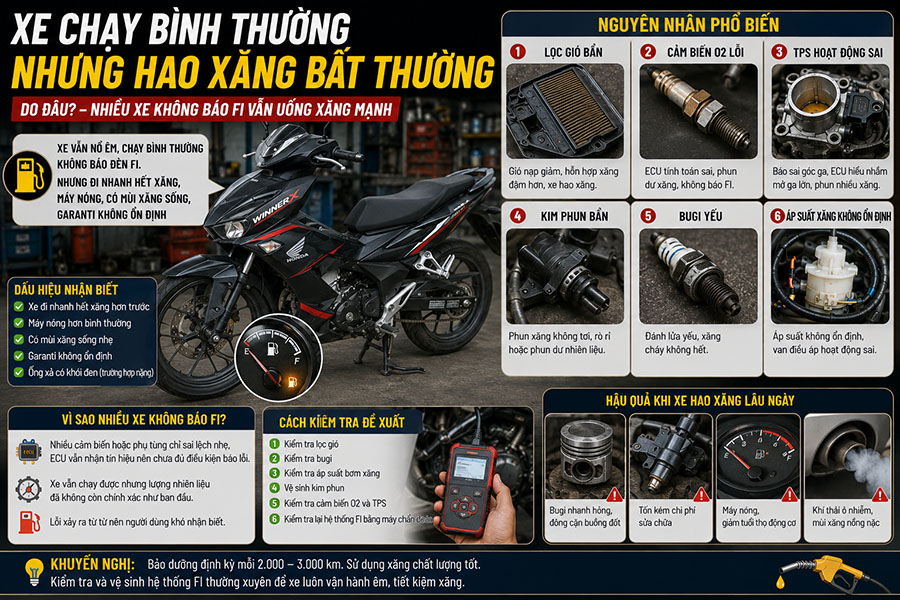 Xe Chạy Bình Thường Nhưng Hao Xăng Bất Thường Do Đâu?