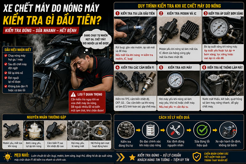 Xe Chết Máy Do Nóng Máy Kiểm Tra Gì Đầu Tiên?