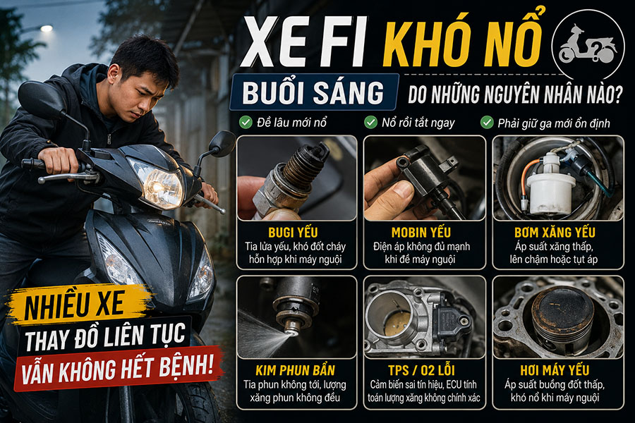 Xe FI Khó Nổ Buổi Sáng Do Những Nguyên Nhân Nào?