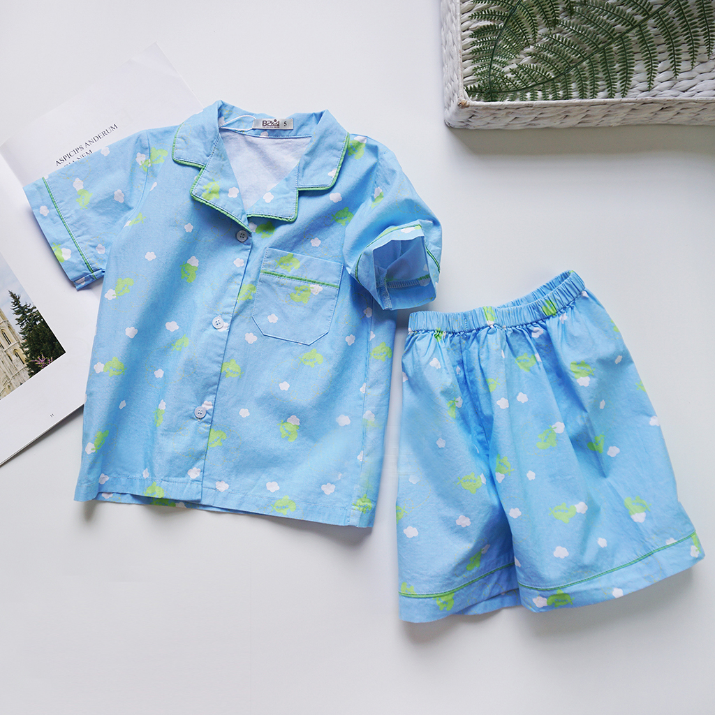 Pijama ngắn bé trai P-TN001 - Xanh máy bay