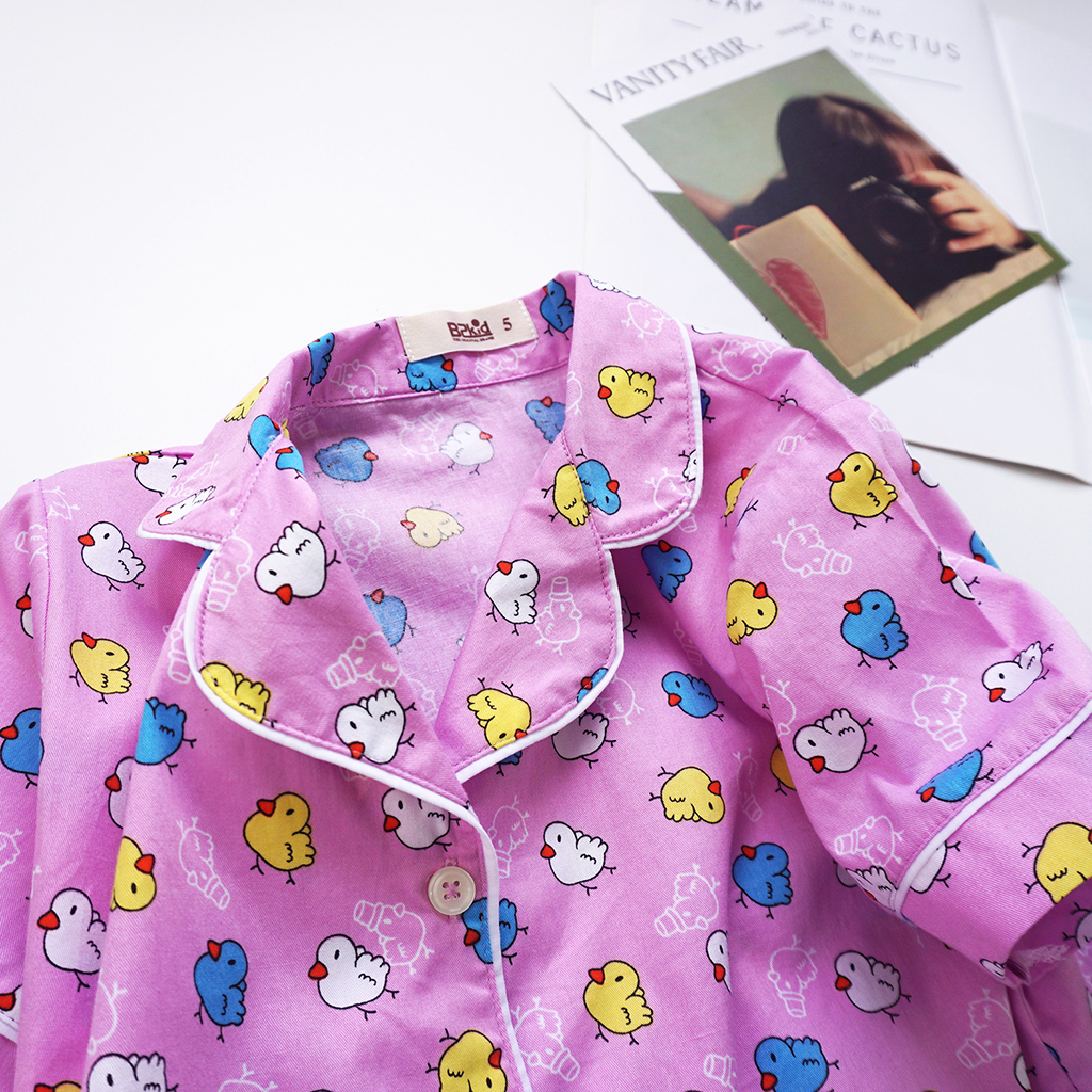 Pijama ngắn bé gái P-TN011 - Vịt hồng