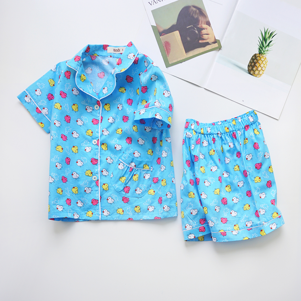 Pijama ngắn bé gái P-TN011 - Vịt xanh