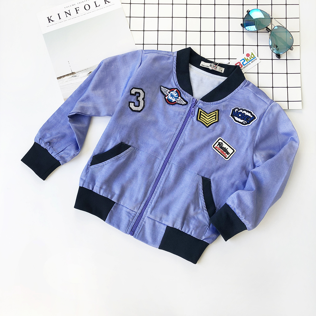 Áo khoác BT bomber logo AK001 - Xanh biển