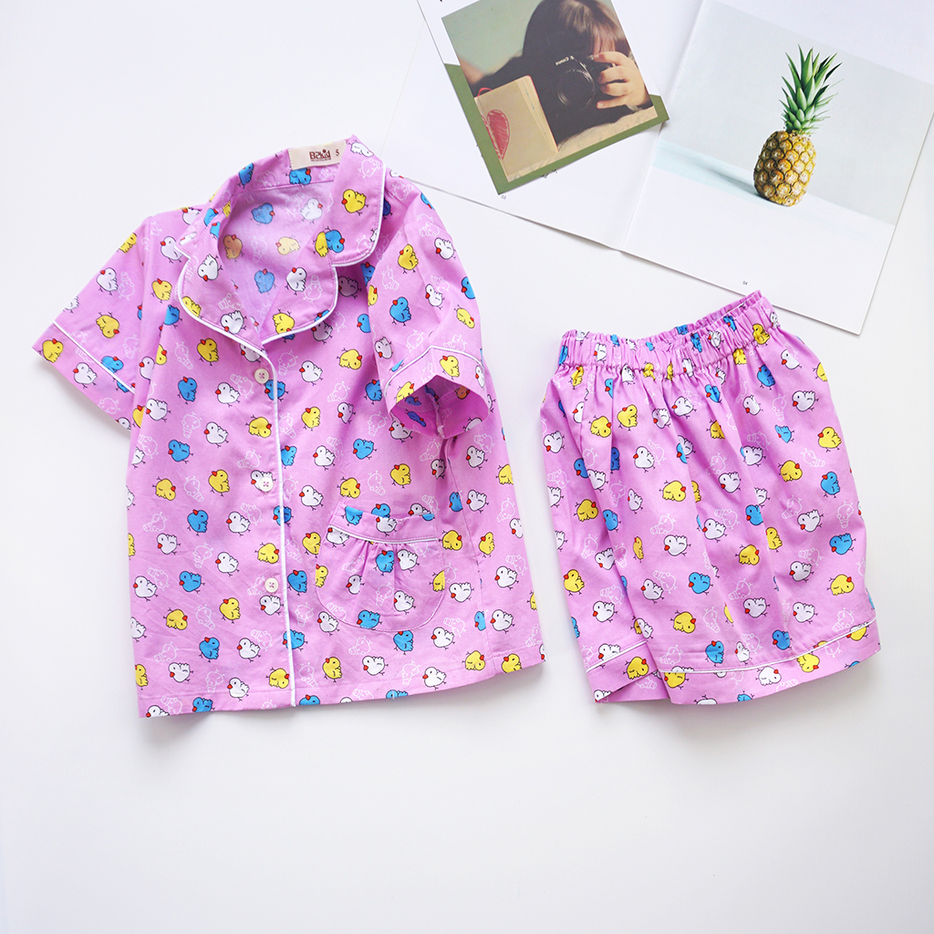 Pijama ngắn bé gái P-TN011 - Vịt hồng