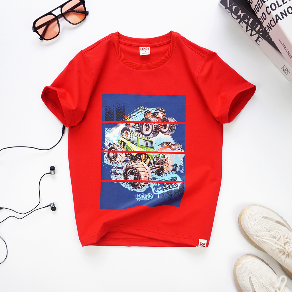 Áo thun bé trai B2kid xe địa hình Bronx AT162 - Đỏ