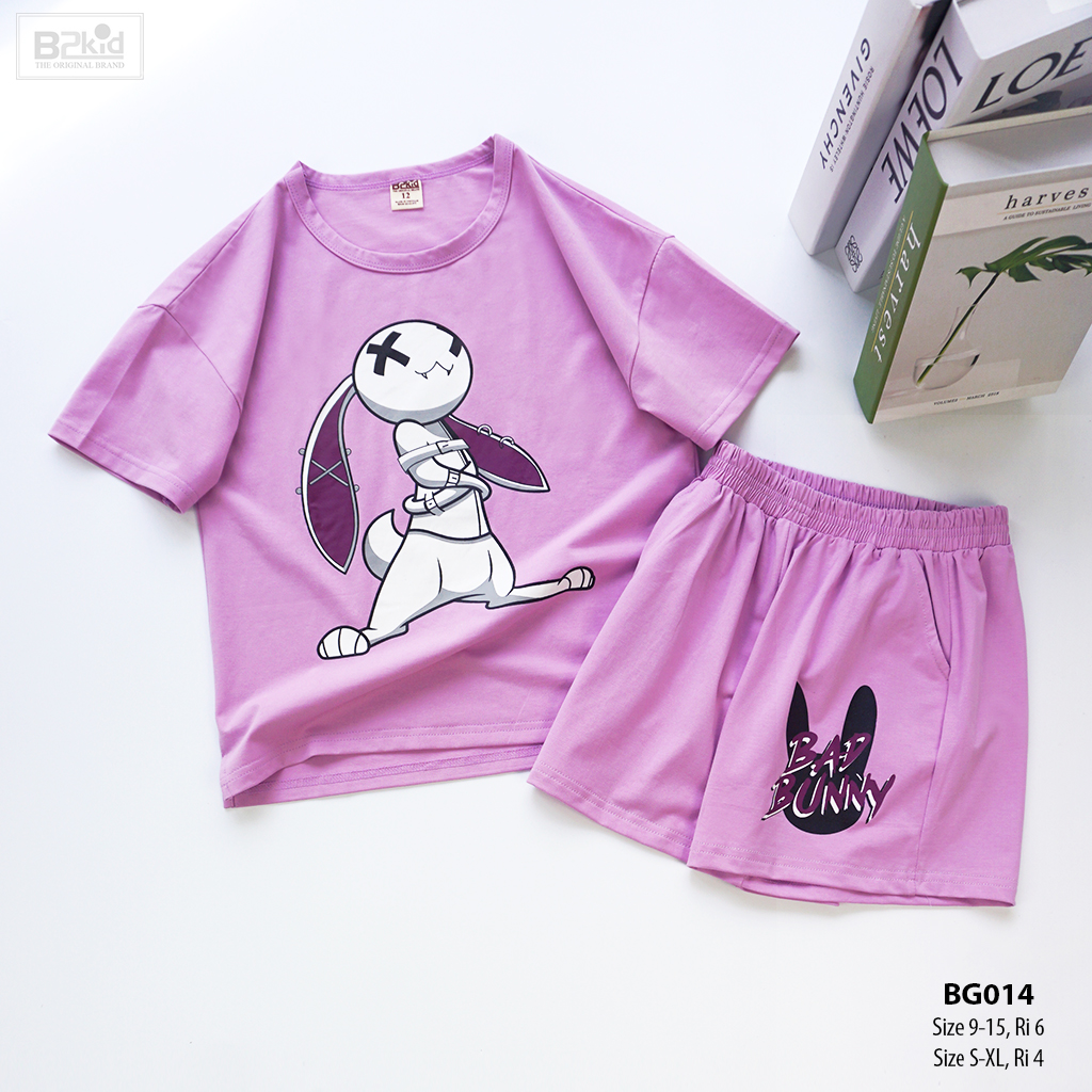 Bộ ngắn BG Bad Rabbit BG014 - Tím