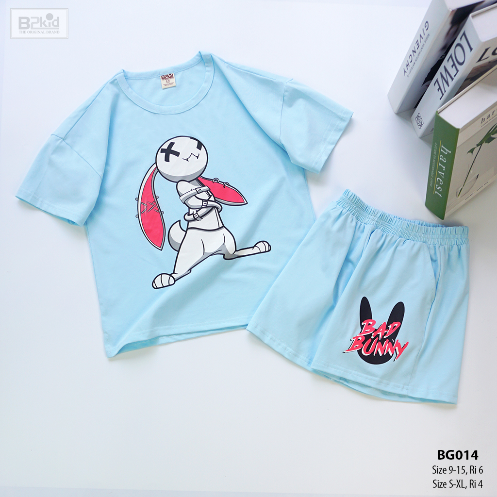 Bộ ngắn BG Bad Rabbit BG014 - Xanh biển