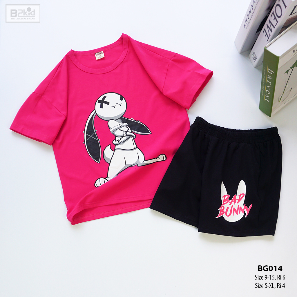 Bộ ngắn BG Bad Rabbit BG014 - Hồng