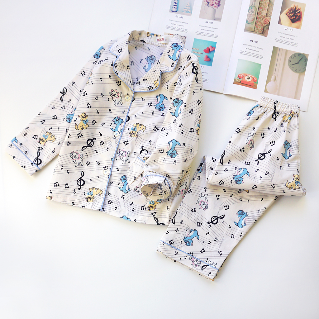 Pijama dài BG P-TD008 - Mèo nốt nhạc