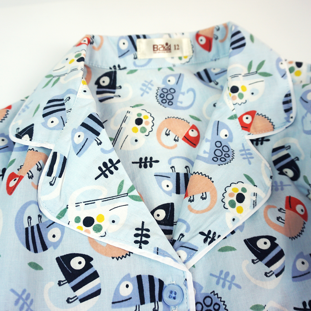 Pijama ngắn mẹ và bé gái P-TN015 - Bọ xanh