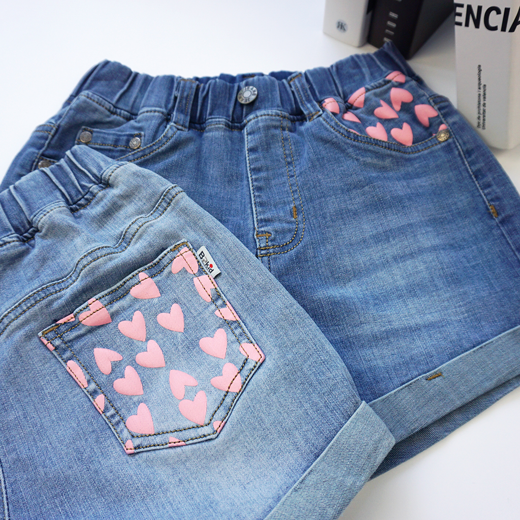 Short jean BG in tim QS100 - Xanh đậm