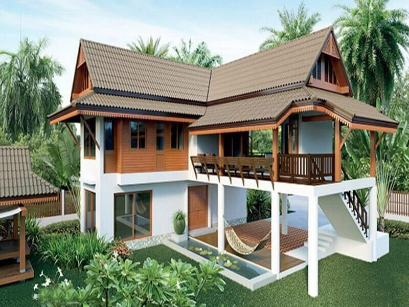Mẫu nhà sàn bê tông mái thái