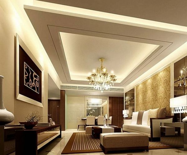 Mẫu trần nhà giật 2 cấp hở