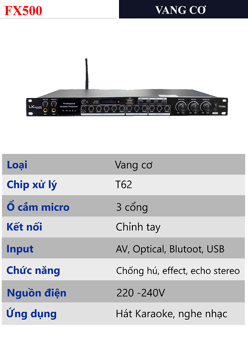 Vang cơ LX acoustic FX500