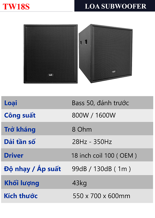 SUBWOOFER LX ACOUSTIC TW18S