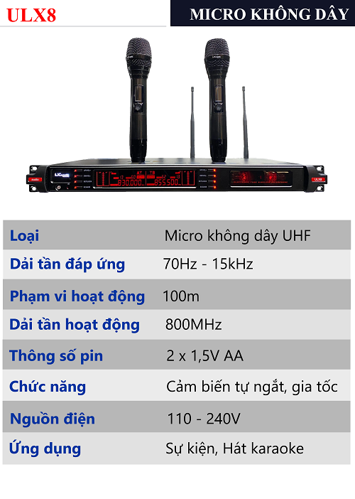 MICRO KHÔNG DÂY LX ACOUSTIC ULX8